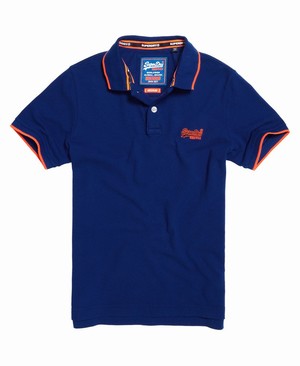 Superdry Hyper Classic Pique Férfi Póló Kék | PZLDH5791